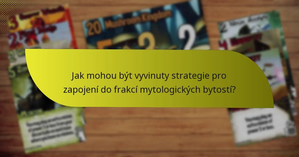 Jak mohou být vyvinuty strategie pro zapojení do frakcí mytologických bytostí?