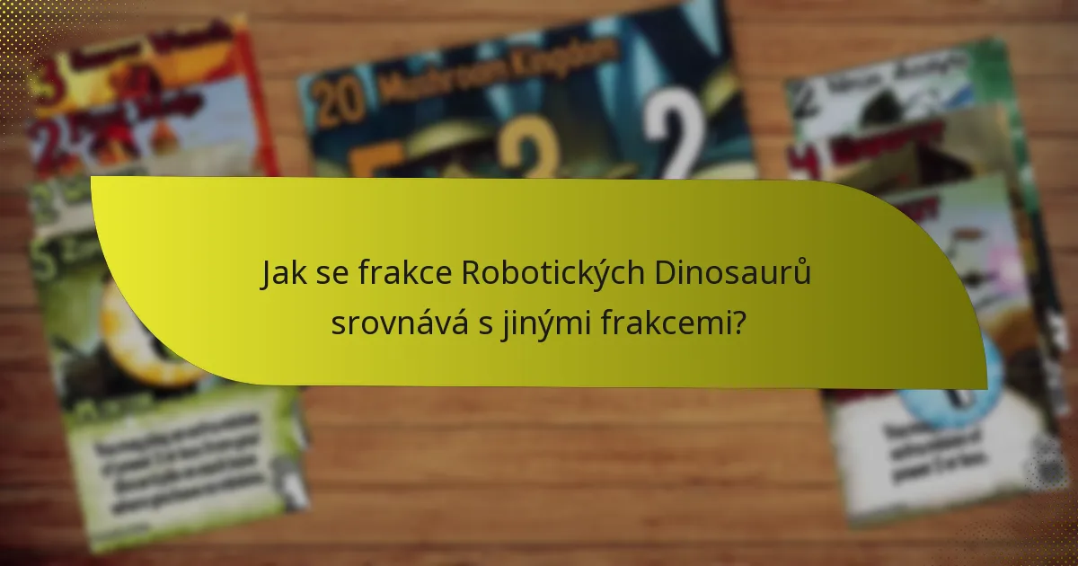 Jak se frakce Robotických Dinosaurů srovnává s jinými frakcemi?