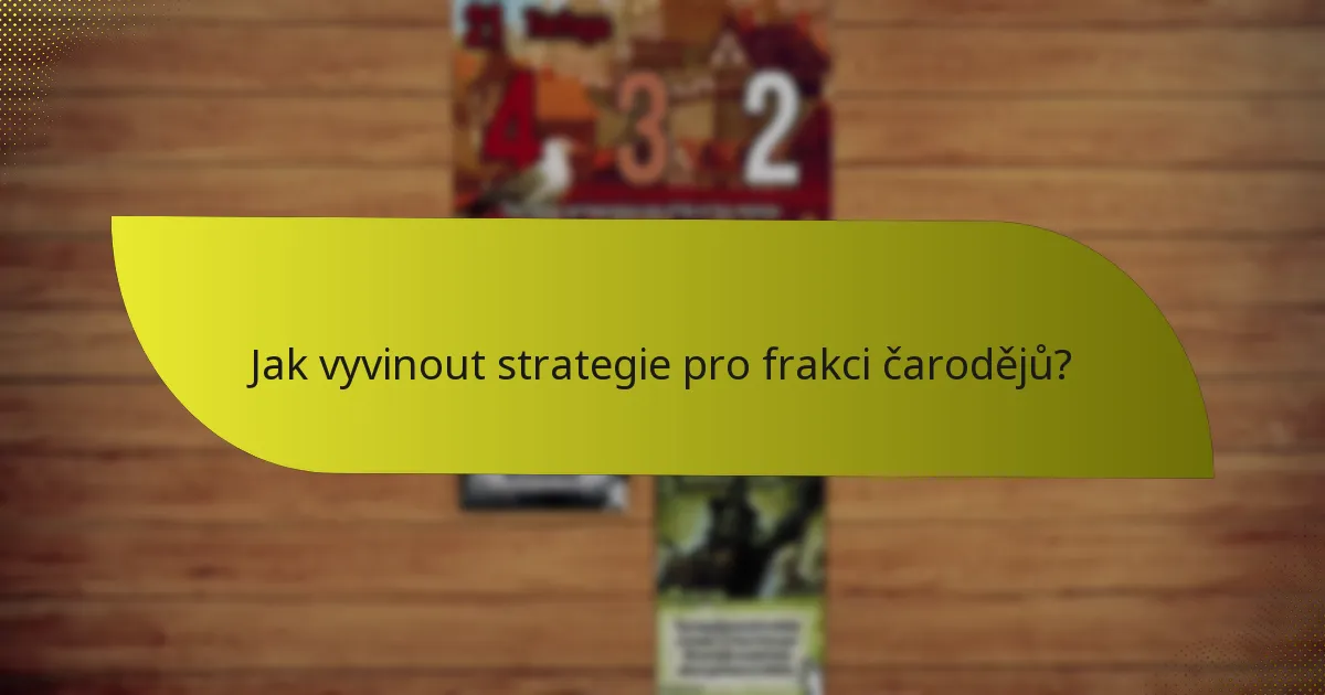 Jak vyvinout strategie pro frakci čarodějů?