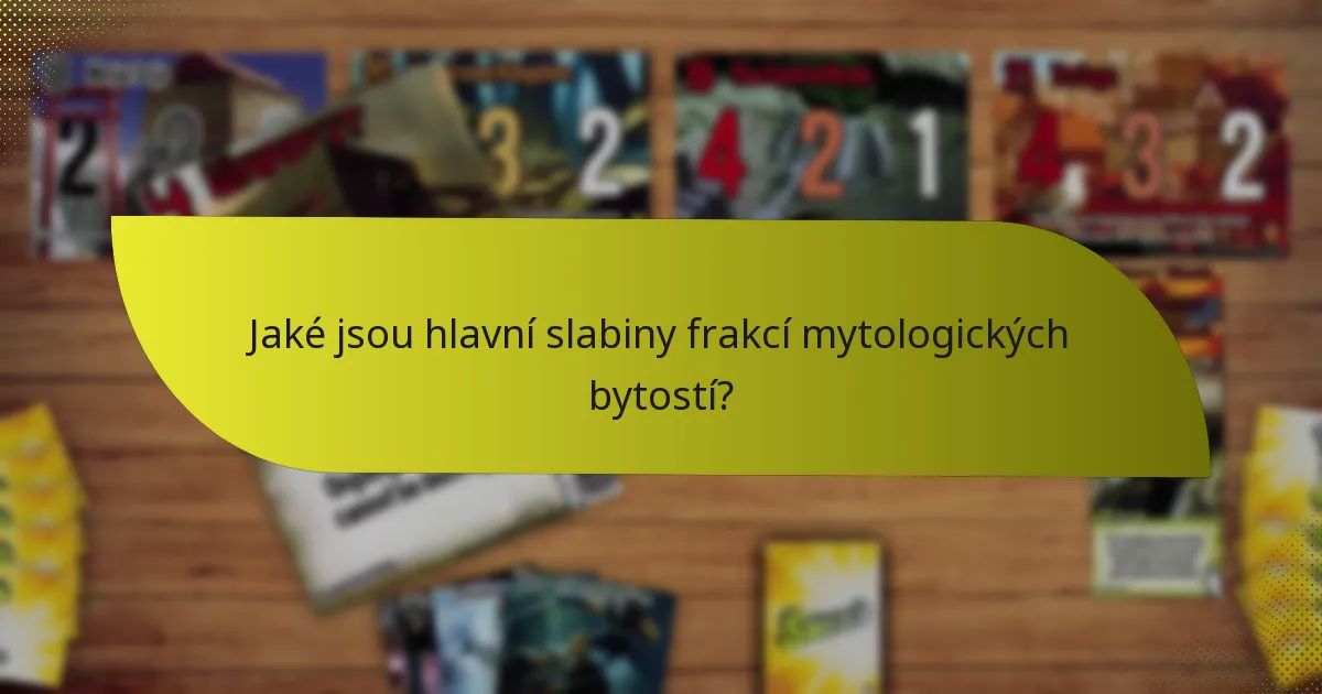 Jaké jsou hlavní slabiny frakcí mytologických bytostí?