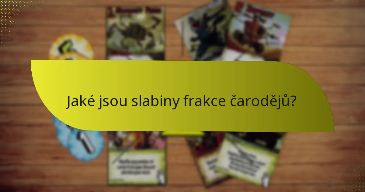 Jaké jsou slabiny frakce čarodějů?