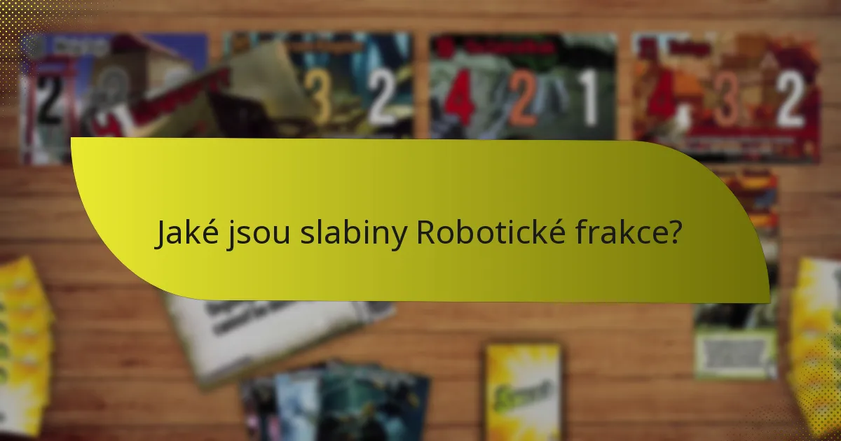 Jaké jsou slabiny Robotické frakce?